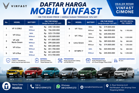 Pricelist Harga Vinfast Serpong 2026 - Promo Vinfast Serpong 2026